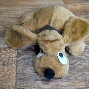 Vintage Brown Floppy Laying Puppy Dog with Big Droopy Eyes12" x 11"Made in US
